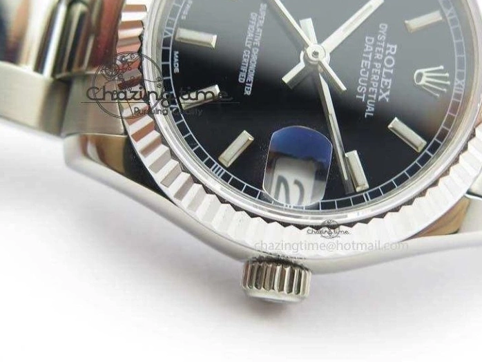 Best A2824 SS Dial SS BP-Maker 31mm DateJust Black V2 On Edition Bracelet 1008